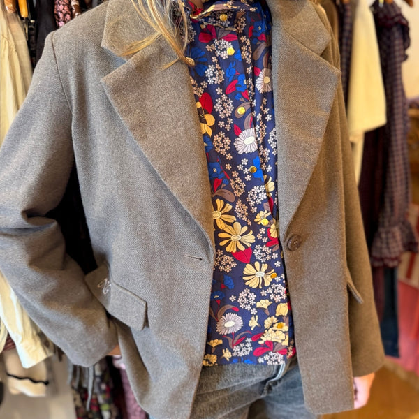 Veste à franges Ange Taupe
