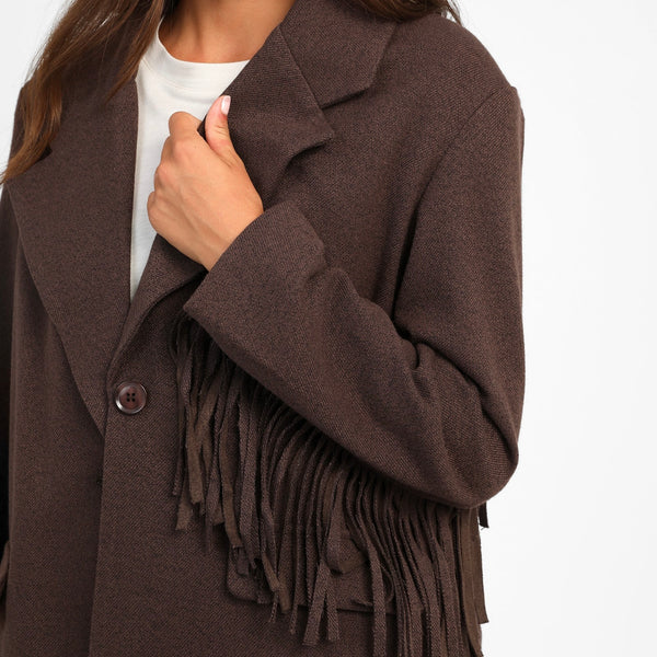 Veste à franges Ange Café