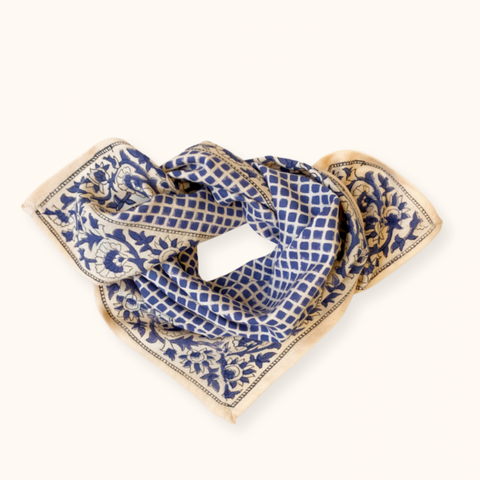 Small foulard Manika Mosaic Navy Blue