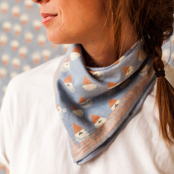 Small Foulard Manika Sorbet Denim