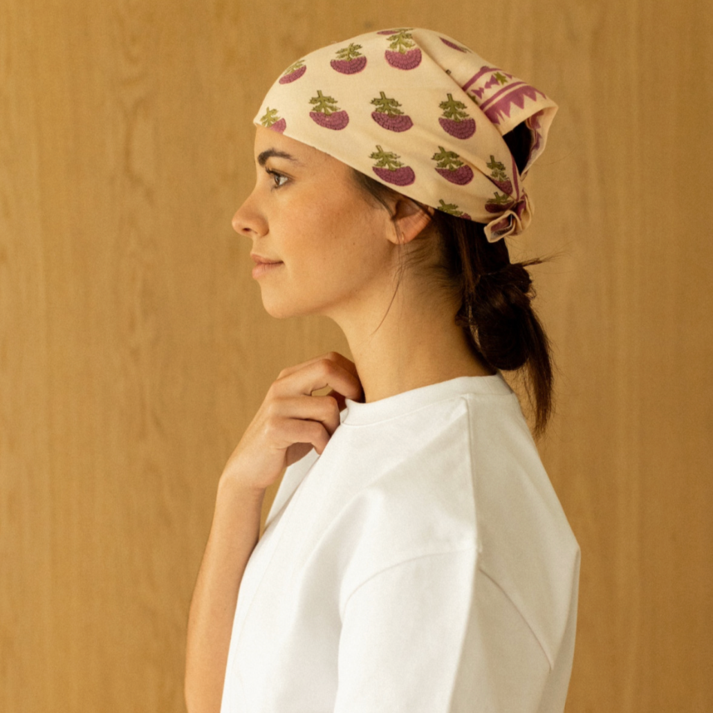 Small Foulard Manika Floret Macadamia