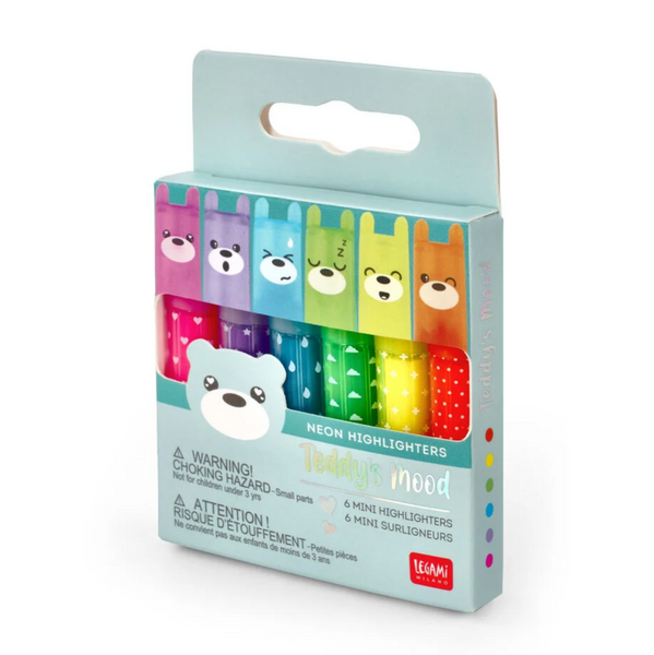 Set de 6 mini surligneurs fluo