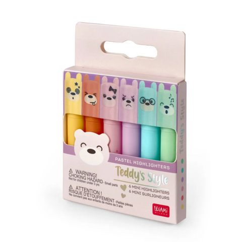 Set de 6 mini surligneurs pastel
