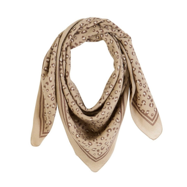 Foulard en laine Léopard Beige