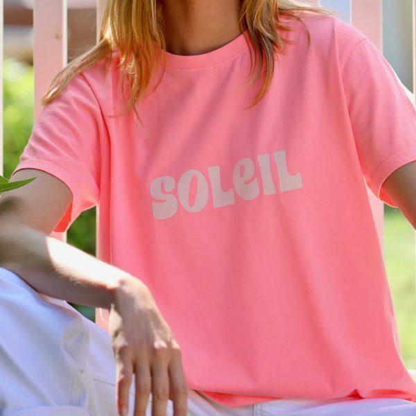 T-shirt ronron rose fluo