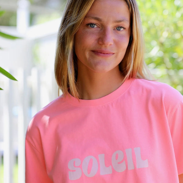 T-shirt ronron rose fluo