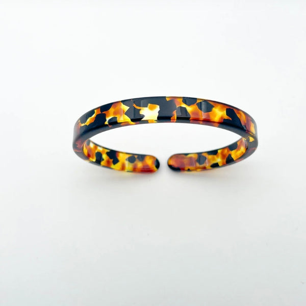 Bracelet jonc fin écailles marron