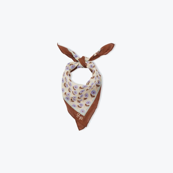 Foulard fleurs écru