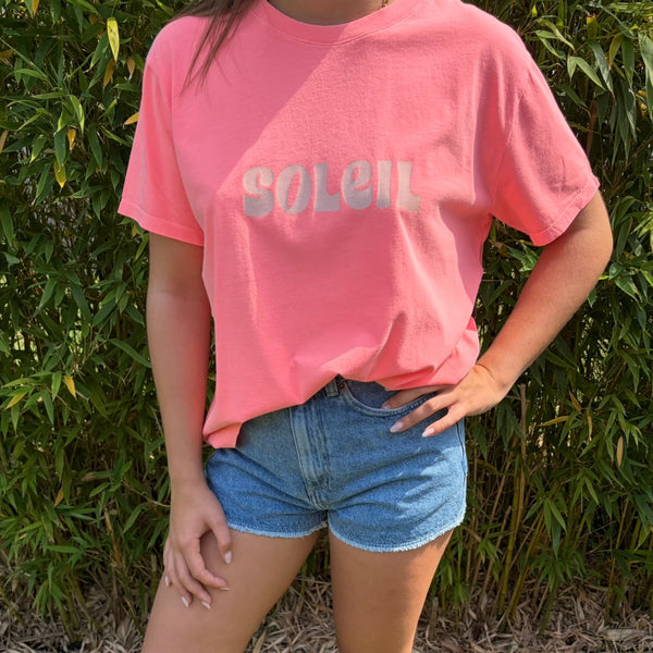 T-shirt ronron rose fluo