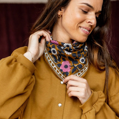 Small Foulard Manika Cœur Tapenade