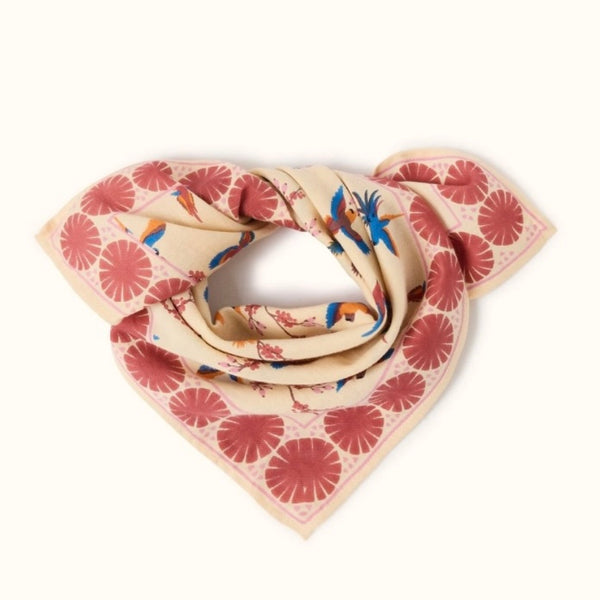 Small Foulard Manika cerisier Macadamia dahlia