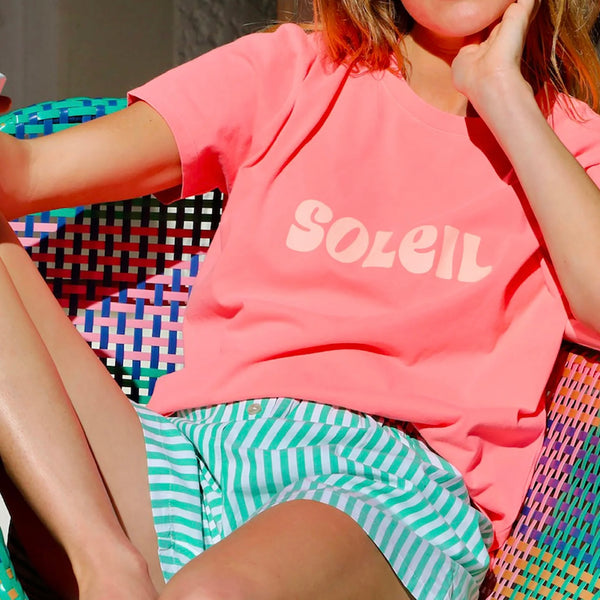 T-shirt ronron rose fluo
