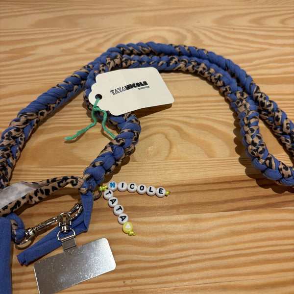 Cordon de téléphone Bleu Léopard