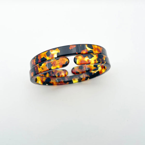 Bracelet jonc fin écailles marron