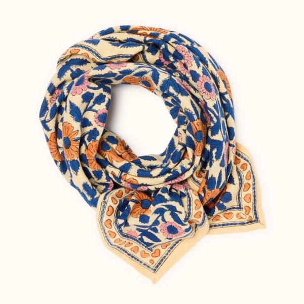 Big Foulard LATIKA Cœur bleu royal