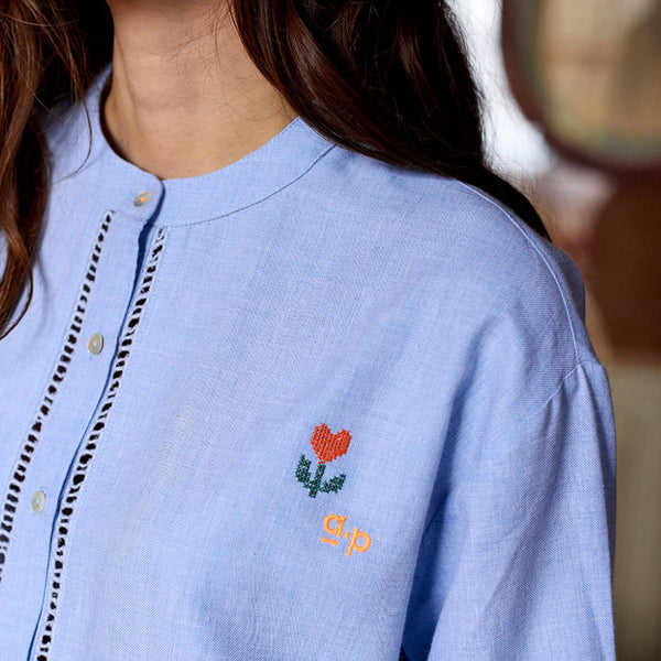 Blouse Broderie Tulipes AP