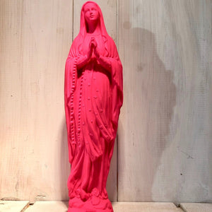 Statuette Vierge 25cm Rose Fluo