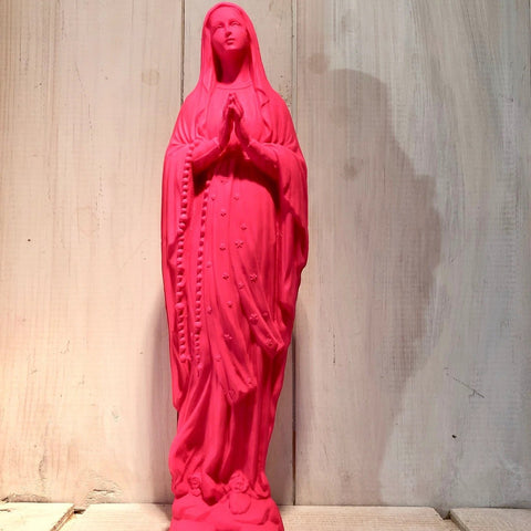 Statuette Vierge 25cm Rose Fluo