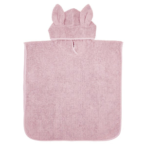 Poncho de bain lapin rose