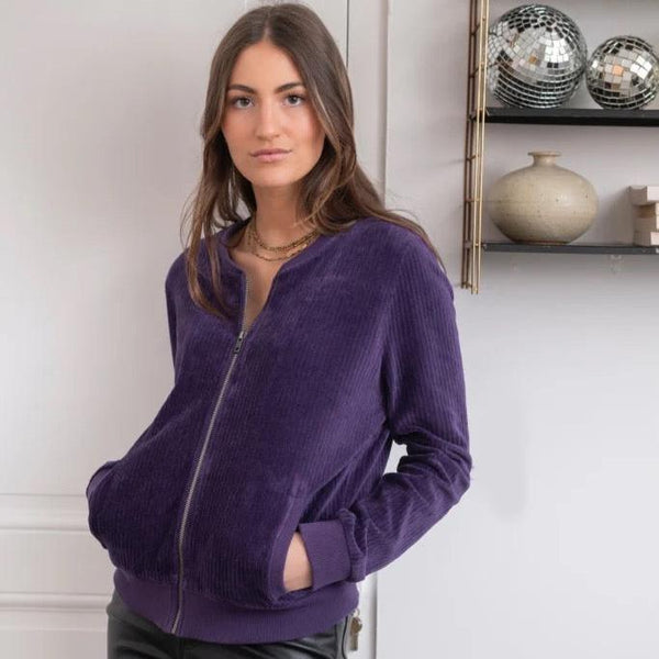 Blouson en velours bio ZIPPY SUNY Violet Royal