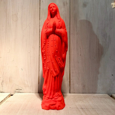 Statuette Vierge 17cm orange fluo