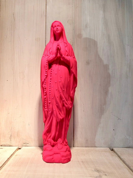 Statuette Vierge 25cm Rose Fluo