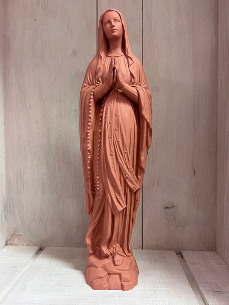 Statuette Vierge 25cm Terre Cuite