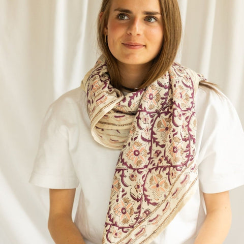 Big Foulard LATIKA Bird Milk