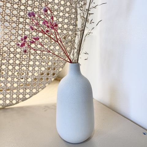 Vase "perlé" en grès émaillé blanc (Design 3)
