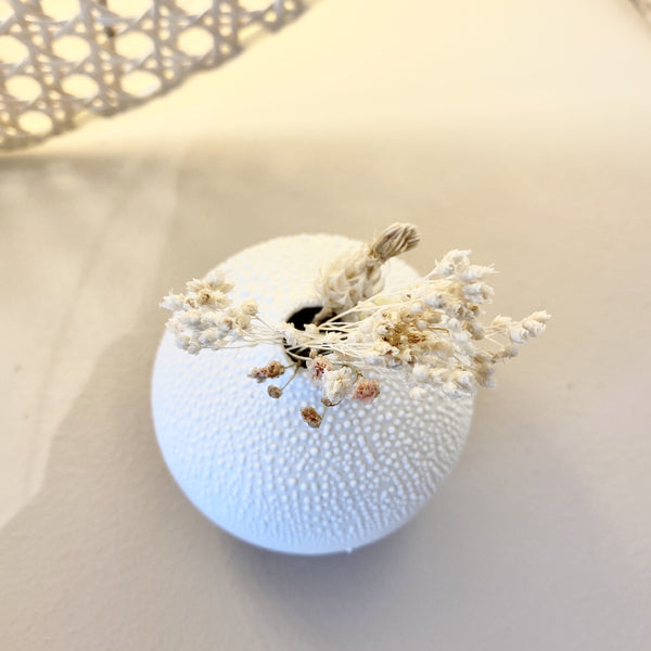 Vase "perlé" en grès émaillé blanc (Design 1)