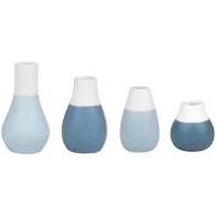 Ensemble de 4 petits vases Bleus
